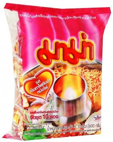 MAMA INSTANT NOODLES YEN TA FO TOM YUM HOT POT FLAVOR 60 G. PACK 10