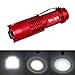 NIANPU 5 Pack Mini Zoomable Cree 7W 350LM Q5 Tactical Flashlight Torch Lamp Light with 3 Mode Adjustable Brightness Power by AA/14500 (RED)