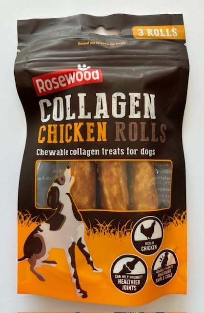 Medium Collagen Chicken Rolls for Dogs, 3 Stick Treats (Single 70g Packet)
