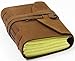 Handcrafted Finest Leather Notebook - Journal A6 with Handmade 100% Cotton Paper - Brown