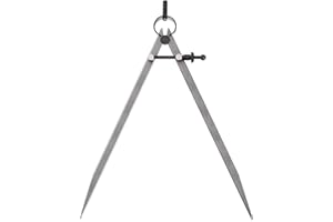 Kozelo Spring Joint Caliper - [12 Inch] Carbon Steel Spring Divider Caliper with Solid Nut for Metalworking Drawing Use, Flat Leg
