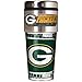 NFL Green Bay Packers Metallic Travel Tumbler, Stainless Steel and Black Vinyl, 16-Ounce