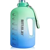 BOTTLED JOY Half Gallon Water Bottled, BPA Free 84oz Large Water Bottle Hydration with Motivational Time Mark Leak-Proof Drin