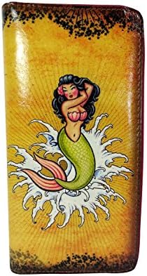 Rockabilly Vintage Tattoo Mermaid and Anchor Art Wallet w/Gift Box