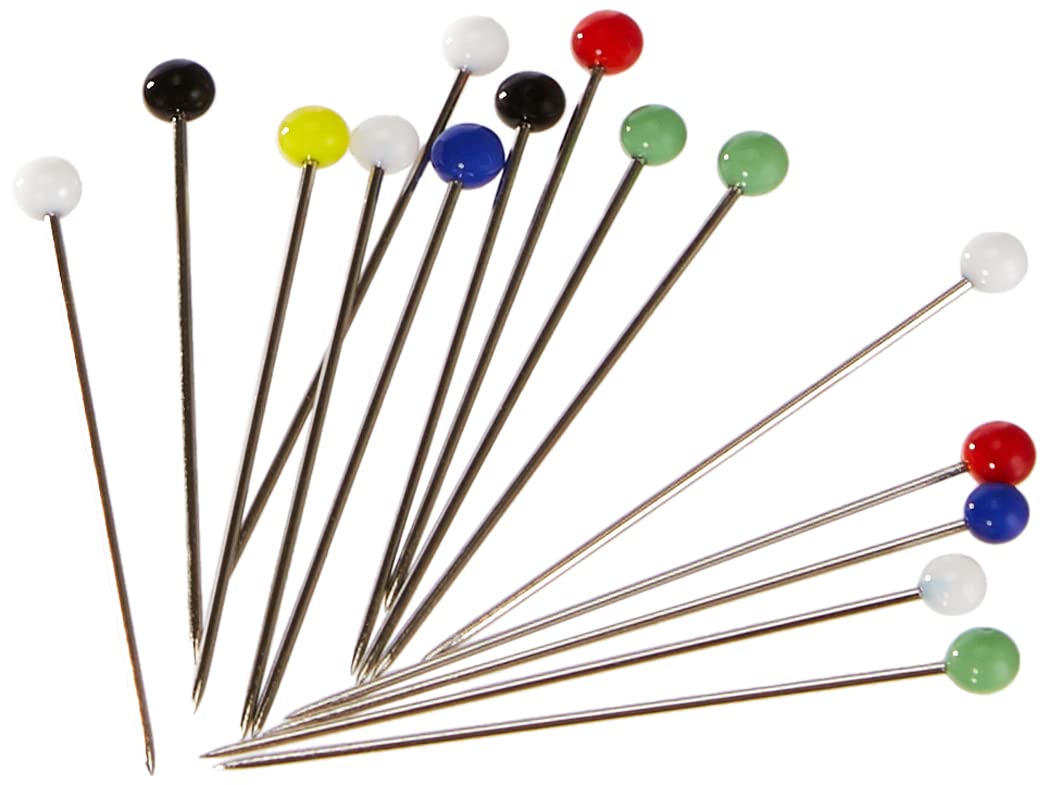 Prym 029157 Glass-Headed Pins No. 9 Assorted col 0.60 x 30 mm 100 gram Box