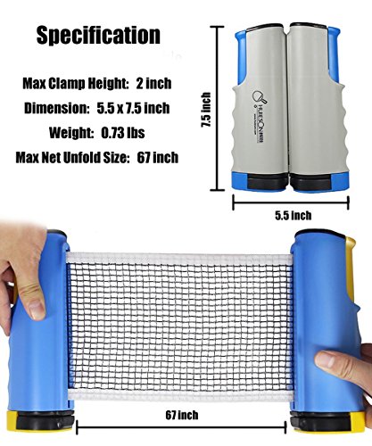 image for JUEMENZHE Ping Pong Net - Retractable Table Tennis Net and Post Set Re