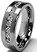 Metal Masters Titanium Men's Wedding Band Engagement Ring with 9 large Princess-Cut