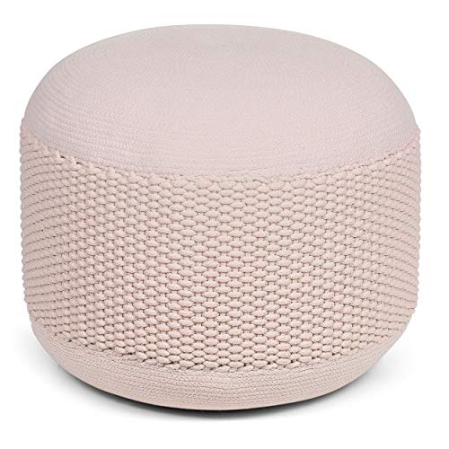 BIRDROCK HOME Outdoor Pouf Ottoman | Hand Woven Waterproof Foot Stool with Bead…