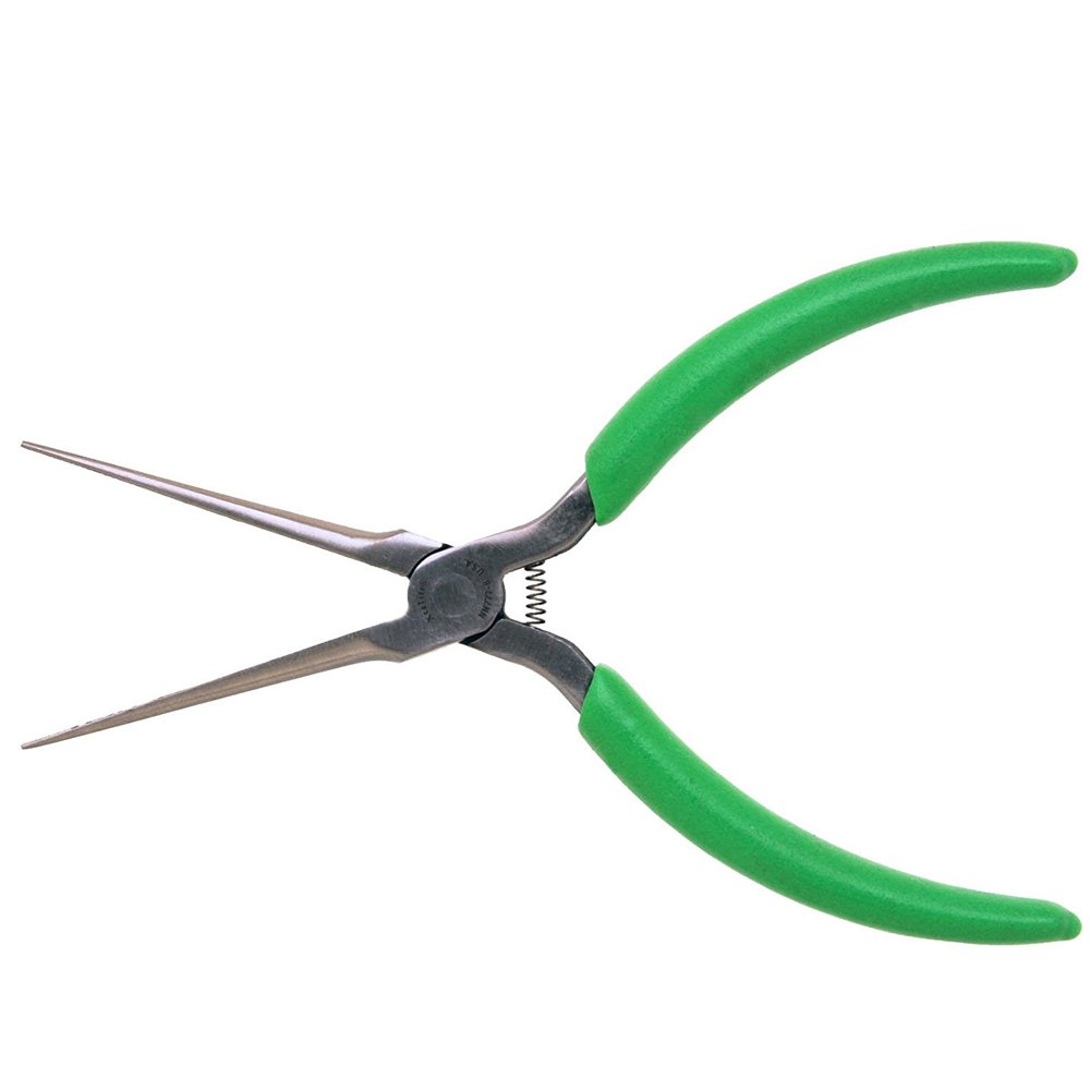 Xcelite Nn7776V Long Needle Nose Plier With Green Cushion Grip Handle, Serrated Jaw, 6" Length, 2-5/16" Jaw Length, Carded (5448095745317)
