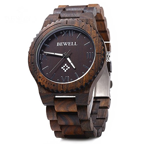 Wood Watch Mens Analog Quartz Wrist Watch Best Watches for Christmas Gifts