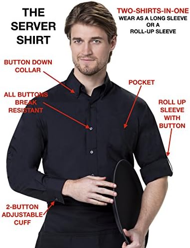 Men’s Regular Fit Dress Shirt Rollup Or Long Sleeve Button Down Collar Pocket