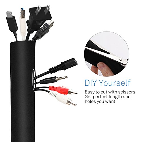 image for Vivefox Cable Sleeve Organizer Neoprene Cable Sleeves Wrap Flexible Co