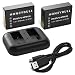 W126 Battery (HoneyBull) FUJI NP-W126 Replacement Battery (1400mAh) 2 Pack with Dual Battery Charger for Fujifilm X100F, X-T10, X-T20, X-T1, X-T2, X-Pro1, X-Pro2 & More
