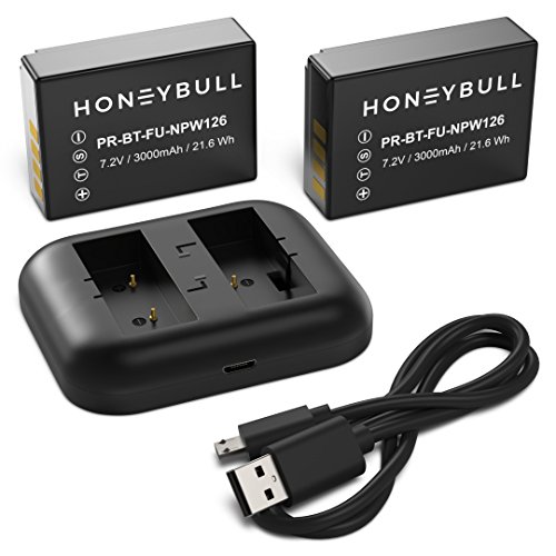 W126 Battery (HoneyBull) FUJI NP-W126 Replacement Battery (1400mAh) 2 Pack with Dual Battery Charger for Fujifilm X100F, X-T10, X-T20, X-T1, X-T2, X-Pro1, X-Pro2 & More W126 Battery (HoneyBull) FUJI NP-W126 Replacement Battery (1400mAh) 2 Pack with Dual Battery Charger for Fujifilm X100F, X-T10, X-T20, X-T1, X-T2, X-Pro1, X-Pro2 & More