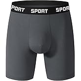 AYOSUSH Men's Cotton Stretch Boxer Briefs, Mid-Rise Elastic Waistband, Breathable & Moisture Wicking