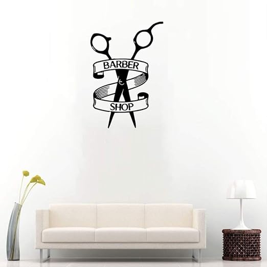 Avoir Images Jiuyaomai Ciseaux Ruban Tourbillon Stickers Muraux Pour Barber actualisé salutations