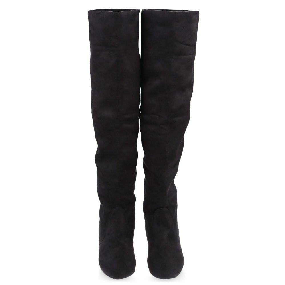 hannea vintage pure color round toe ladies knee boots