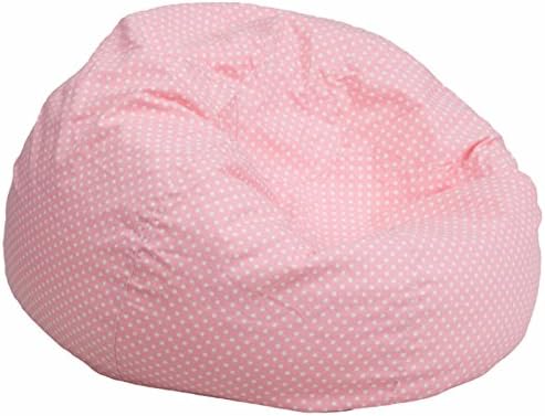 Winston Direct Kids Series Oversized Polka Dot Bean Bag Chair - Pastel Pink