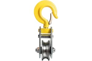 SHINICO 1Ton Pulley Hook Heavy Duty Pulley Lifting Block Hoist with Hook for 5/8" Wire Rope Snatch Block 1Pack