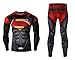 Men's Compression Long Sleeve Running Fitness Workout Base Layer Shirt (L, SuperRed)
