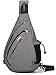 Casual Canvas Backpack Crossbody Travel Sling Bag Shoulder Chest Bag (Grey)