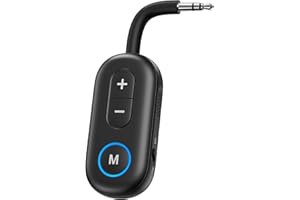 JXTZ Bluetooth 5.3 Transmitter Receiver, 2 in 1 Wireless Audio Adapter for TV, Headphone, Speaker, Aux Bluetooth Adapter for Car, Hand-Free Call, Portable Wireless Adapter for Gym, Airplanes, Home