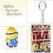 NEW 2PCS Despicable Me Minion Toy Rubber KeyChain 3D Eyes By Bestlilfe