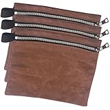Ultra Handy Waxed Canvas Small Tool Bags with Zipper Heavy Duty Multi-Purpose Storage Pouches Utility Tool Organizer Best Christmas Holiday Gift For Dad Husband Boyfriend HGJ01-B-US Set of 3 Camel