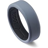 The Ridge Silicone Wedding Band for Men - Silicone Ring for Men - Beveled Edge, Dual Band Design - Mens Rubber Wedding Ring