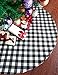 Vanteriam 48 Inches Christmas Tree Skirt Double Layers Black and White Plaid Buffalo for Xmas Holiday Tree Decorations