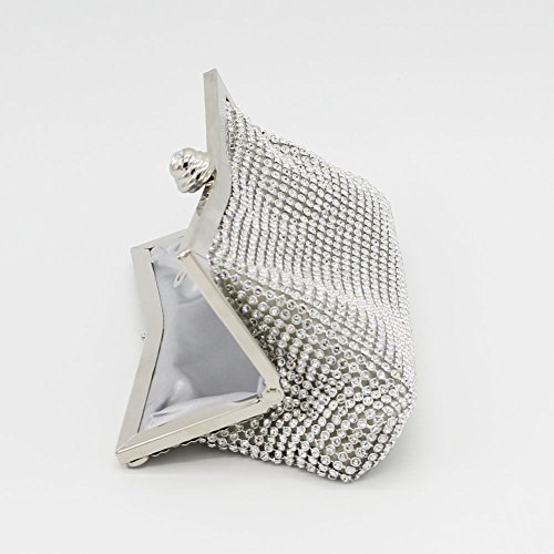 Kingluck the Rhinestone Diamond Wedding Special Occasion Evening Handbags/clutchs (silver)