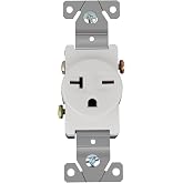 YeDrop Single Electrical Receptacle Outlet, 20A 250V, White, 1 Pack | Straight Blade Receptacle, NEMA 6-20R/NEMA 6-15R, Wall Outlet Replacement