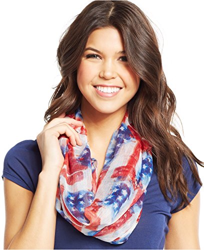 Collection XIIX Womens Rayon Scarf Regular Loop (ONE SIZE, Navy Red)