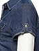 Made by Emma Women's Short Roll Up Sleeves Chest Pocket Denim Chambray