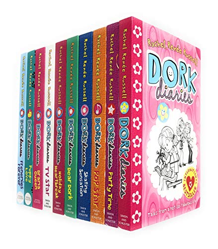 Dork Diaries Series 10 Books Collection Set by Rachel Renee Russell (Dork Diaries, Party Time, Pop Star, Skating Sensation, Dear Dork, Holiday Heartbreak, Tv Star, Drama Queen, Puppy Love & Frenemies