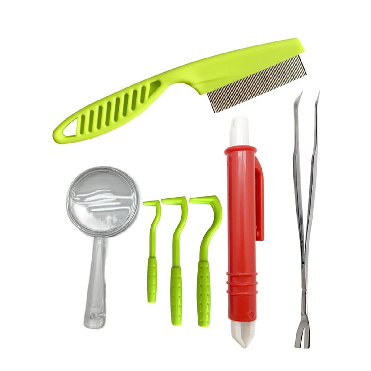 POFET 7PCS Tick Remover Tools Tick Removal Kit for Children Pets Dog Cat and People Tick tongs, tick tweezers, tick remover set