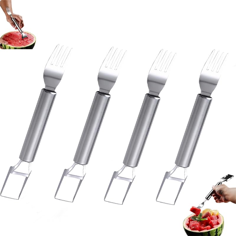 Photo 1 of Generic 2-in-1 Stainless Steel Fruit Cutting Machine,2024 Newly Upgraded Watermelon Fork Cutting Machine,Convenient And fast Fruit Cutting Fork,Suitable For Summer Home Kitchens (4pcs)