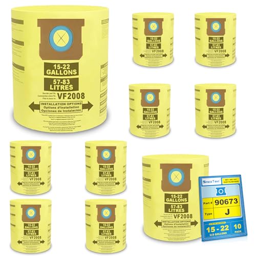 Photo 1 of SpaceTent 10 Pack Shop Vac 90673 Filter Bags compatible with Shop Vac 15-22 Gallon Wet/Dry Vacs, part # 90673 9067300, Type J High Efficiency Filter Bags