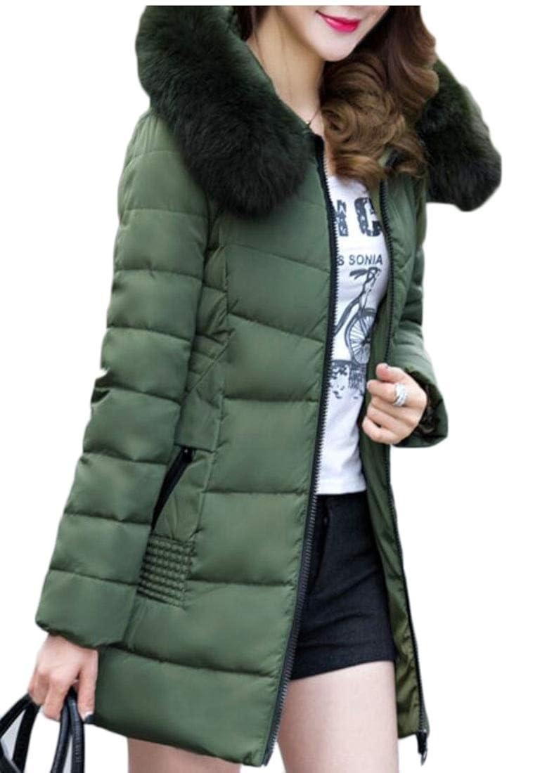 winter puffer coat with fur hood