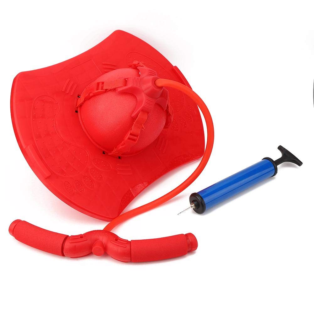 Jumping Ball, Jumping Ball Toy Exercise Bounce Space Ball Foot Pedal With Pull Rope Handle Kid Toy(Red) Children's Movement