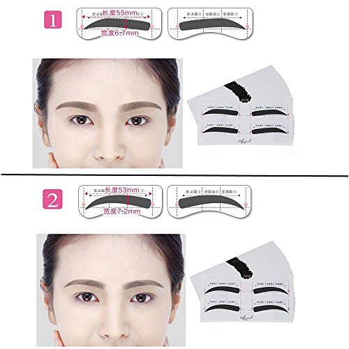 Oceaneshop 32Pairs DIY Makeup Tool Shaper 8 Types Brow Stencils Eye Grooming Eyebrow Template Stickers