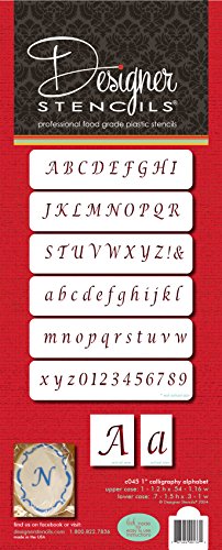 Designer Stencils C045 Alphabet Cake Stencil, Beige/semi-transparent