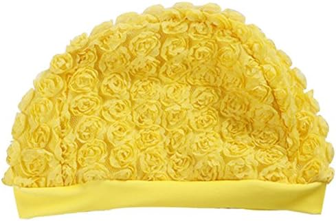 Swim Cap, Girl Fancy Swimming Cap Childs Flower Fabric Swimming Hat Swim Cap