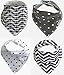 Baby Bandana Drool Bibs by Baby Bee (Set of 4, Gift Set) with 2 snap-buttons latch