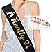 Wuxptrn JOPROCH EDUPET 21st Birthday Sash - Finally 21 Sash with Bonus Rhinestone Pin