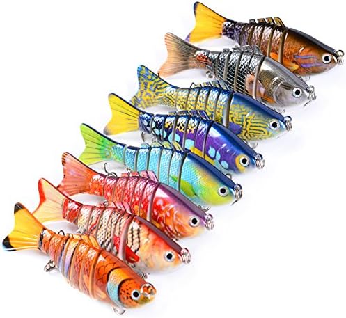Julitech Fishing Lures Metal Casting Trolling Jigging ABS Spinners Baits Lures 8 Pcs For Seven-Spotted Salmon, Mandarin, Mackerel, Freshwater Mackerel, Bass