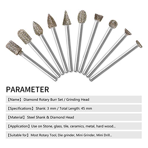 Fresas-Diamante-GOXAWEE-20Pcs-Juego-de-Brocas-de-Diamante-Muela-con-Punta-Montada-3-mm-Vstago-para-Dremel-Herramientas-RotativasMolienda-Pulido-Grabado-de-Bricolaje