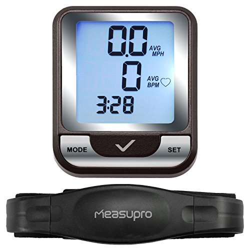 MeasuPro Wireless Bicycle Computer, Heartrate Monitor, Speedometer, Odometer, Calorie Tracker
