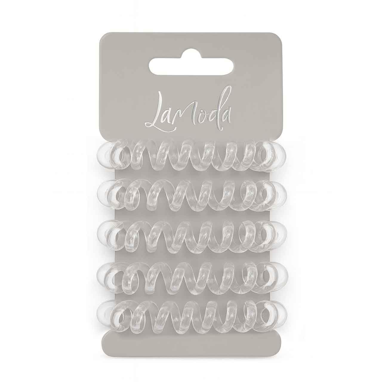 LaModa No Kinks Ponytailer Hair Bands in Clear. Pack of 5