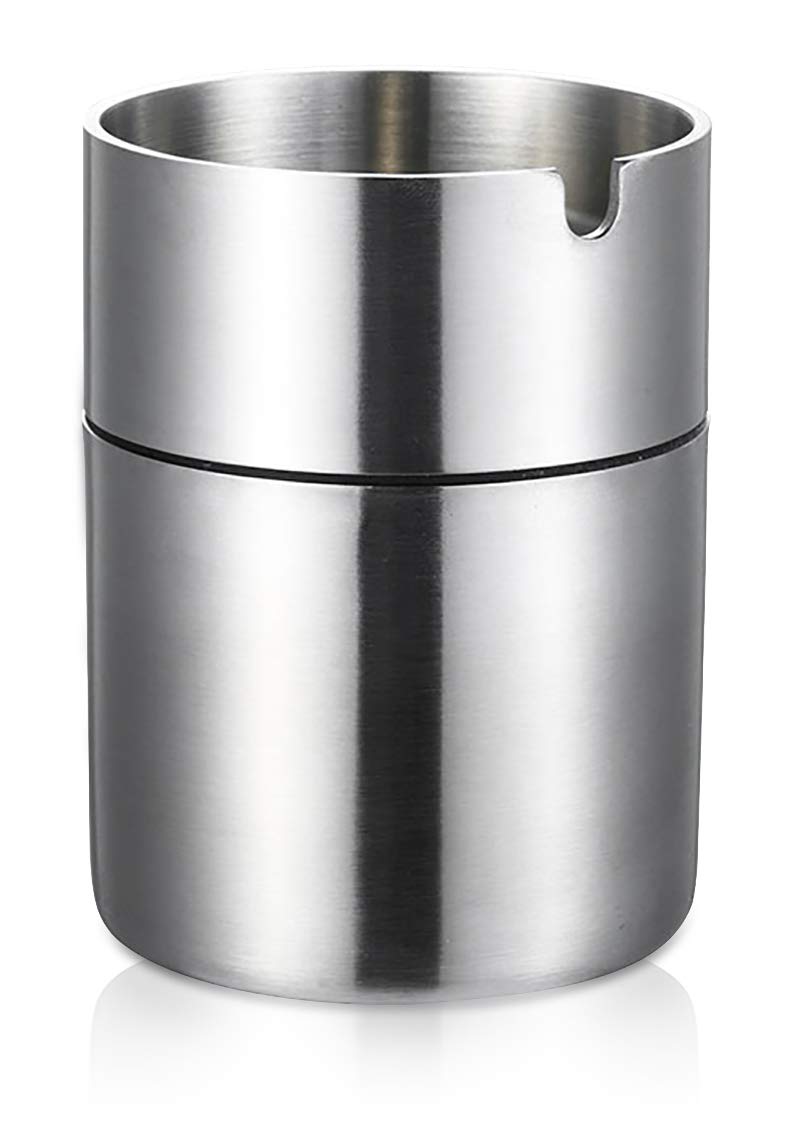 Chingde Outdoor Ashtray, Garden Ashtray Stainless Steel, Flame Retardant, High Temperature Resistant, Detachable, Large Capacity, Ash Holder for Smokers (S)